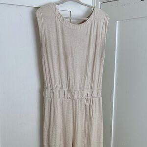 ✨ Free People Beach Sleeveless Cream Wide Leg Jumpsuit